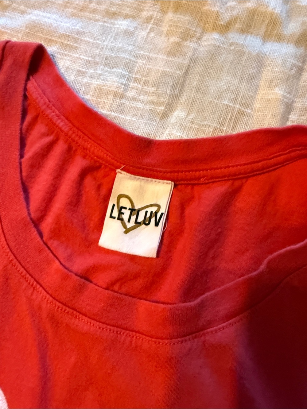 LetLuv Bowie Tank sleeveless muscle tee cut off red M graphic Anthropologie - Picture 7 of 8